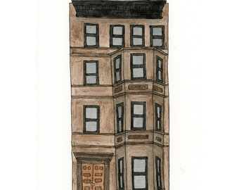 Brooklyn Brownstone Painting | Watercolor, Park Slope, NYC Art