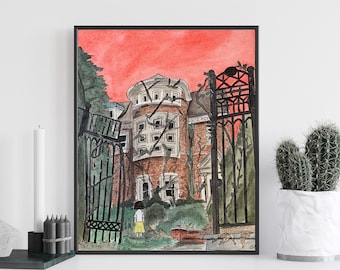 American Horror Story Murder House Watercolor Painting AHS Ryan Murphy Halloween Coven