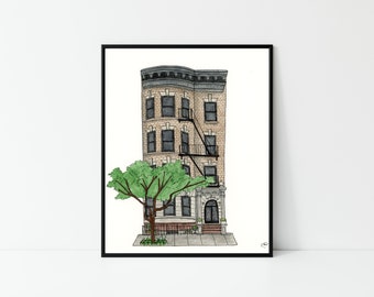 Park Slope Brownstone Poster Print