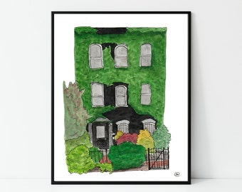 Ivy Brownstone Print | Brooklyn brownstone, NYC art, New york, Greenery, Vines, Gift