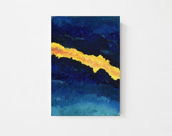 Abstract Acrylic Painting | Acrylic painting, blue, green, yellow , orange, lightning, painting, acrylic, original painting