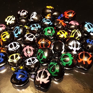 Multicolor Honu on Black Kukui Nuts - 50 in each order