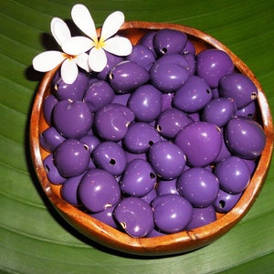 Loose Kukui Nuts - Red, White, Blue, or Purple - 50 nuts per order