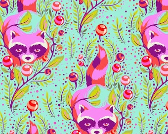Tula Pink, All Stars,  Tula Fabric, Animals, Raccoons,  Cotton Quilt Fabric,  OOP,  Tula Pink Fabric,  BHY