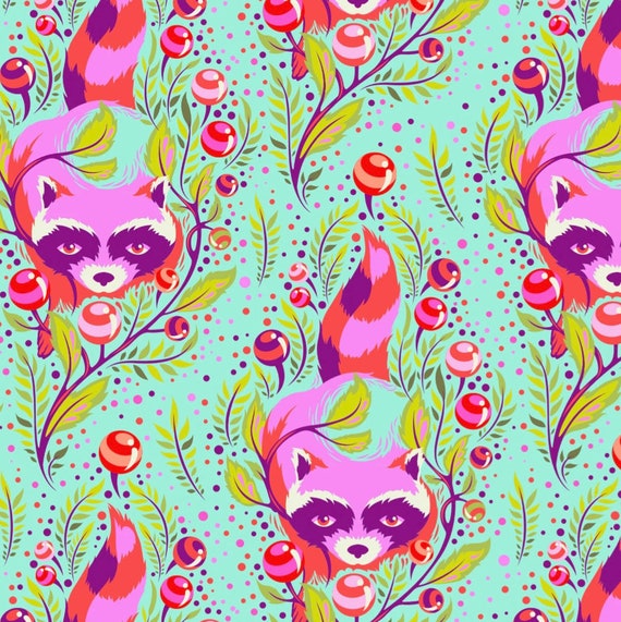 Tula Pink, All Stars, Tula Fabric, Animals, Raccoons, Cotton Quilt 