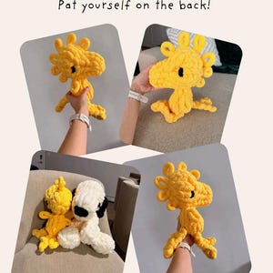 Woodstock Strickmuster, Snoopy Peanuts inspiriert Vogel | Handstrickanleitung / PDF Digitaler Download (Anfänger / Einfach) Bild 4