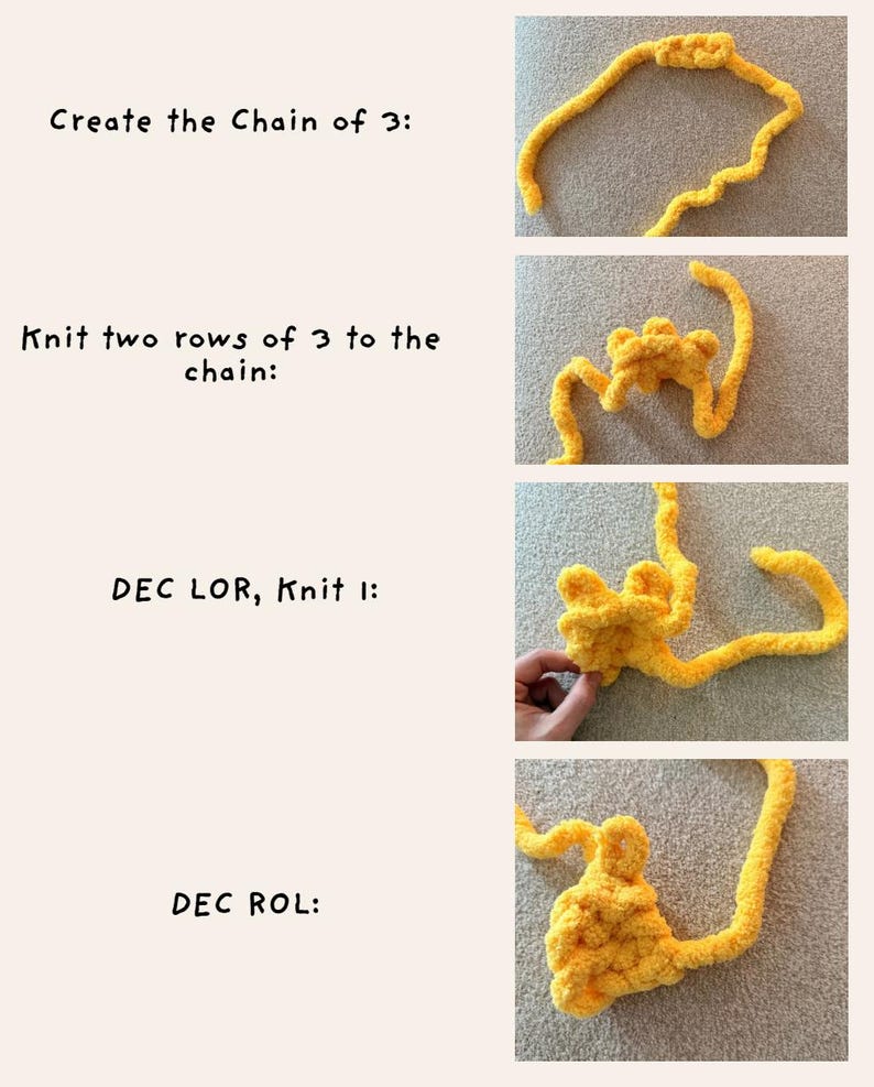 Woodstock Strickmuster, Snoopy Peanuts inspiriert Vogel | Handstrickanleitung / PDF Digitaler Download (Anfänger / Einfach) Bild 3