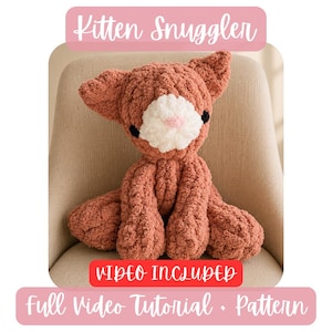 Paquete de vídeos para tejer gatitos a mano / Tutorial completo / Descarga digital en PDF (Principiante/Fácil)