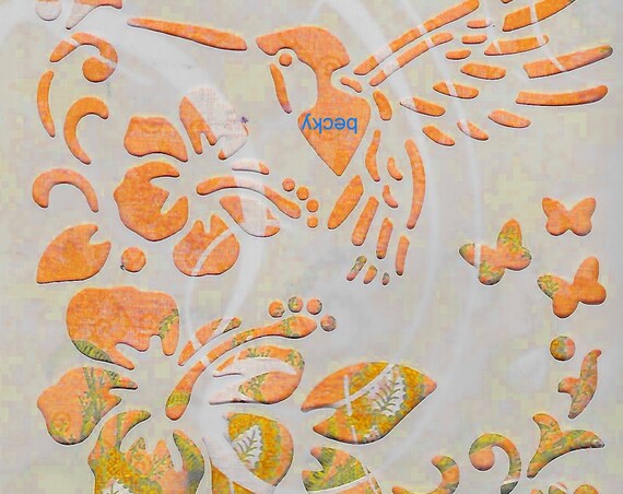 Puppy Bows ~ Craft stencil Hibiscus floral butterflies scrapbook wall art home decor HUMMINGBIRD