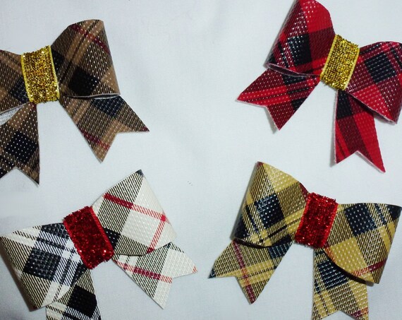 Puppy Bows ~Pawberry leather khaki red tan brown pet boys girls hair bowknot bow bands or barrette ~USA seller