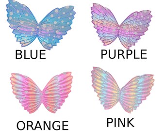 Angel fairy butterfly wings for dogs  quilted  embroidered pink blue purple or orange dog costume