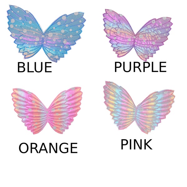 Angel fairy butterfly wings for dogs  quilted  embroidered pink blue purple or orange dog costume