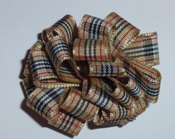 Puppy Dog Bows ~ The PAWBERRY PUFF loopy pet hair bow barrettes or bands (fb104)