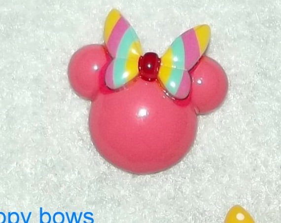 Puppy Bows ~ Dog bow TINY 1" MINNIE mouse Christmas Reindeer, Easter bunny pink butterfly pet hair barrette clip or latex bands ~ (fb75)
