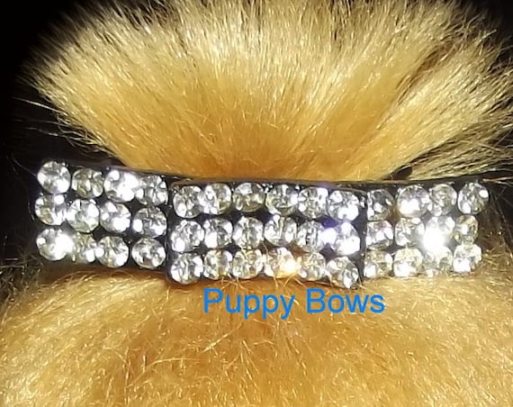 Puppy Bows ~Diamond bars MULTI styles rhinestone dog pet hair clip barrette ~USA seller