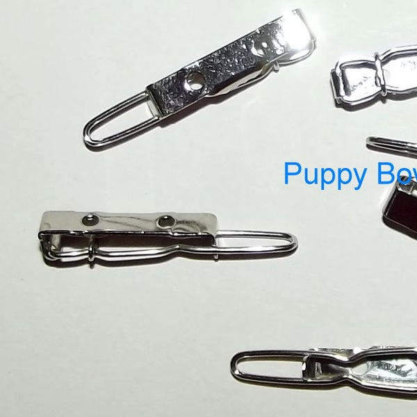 Puppy Bows ~ SUPER TINY craft items dog bow making supplies 20mm hair DIY metal ball barrette clip
