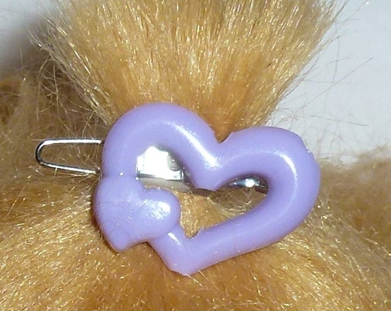 Puppy Bows ~Set of 3 dog hair barrette bowknot HEART shape tiny dogs MULTICOLORS ~USA seller