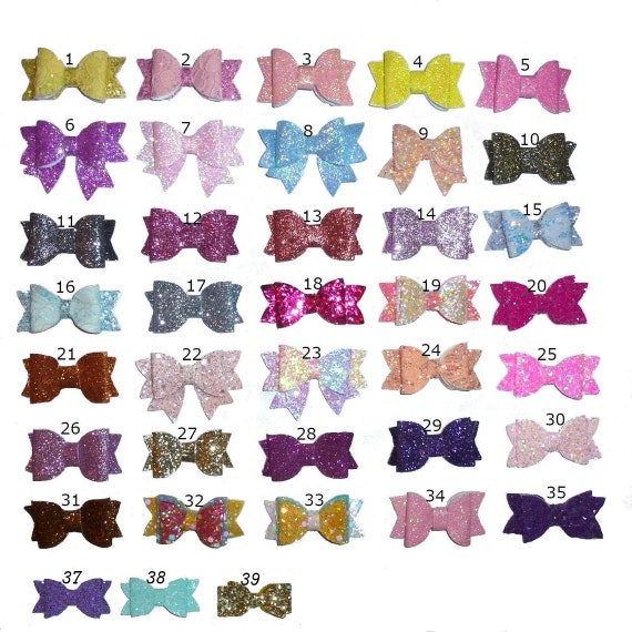 Puppy Bows GLITTER bowknots 1 for 4.50 2 for 6.50 latex bands or  barrette bow glitter hair clips for pets (BC1)