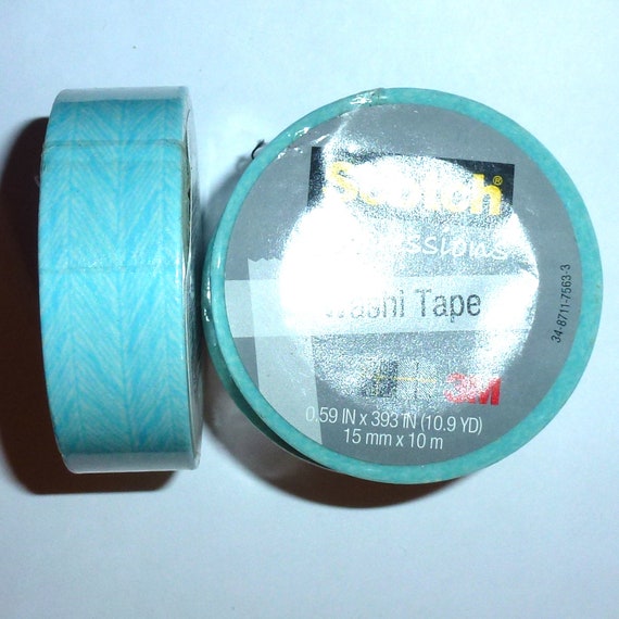 Puppy Bows ~ craft supplies Scotch Expressions 3 rolls turquoise blue green feather 15mm x 10m ~ US seller