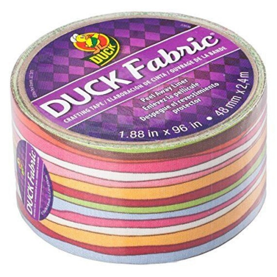 Puppy Bows ~ craft supplies duct tape duck fabric multi color stripes 1.88" x 96"