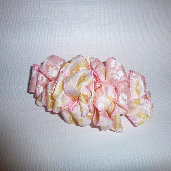 Becky Hair Bows for ladies ~ Barrette Hand crafted huge ribbon BIG hair bow or Girls giant baby shower pink yellow