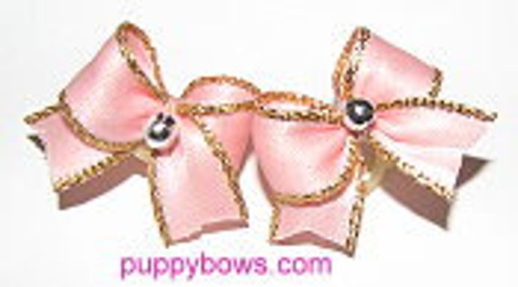Wee tiny toy pink classy dog bows 8 colors to choose
