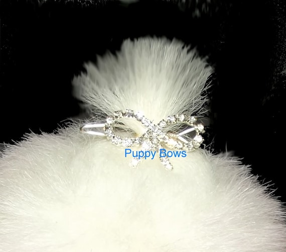 Puppy Bows ~ Tiny Bowknot pet hair accessory barrette clip dog bow ~ US Seller