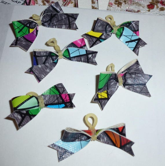 Puppy Bows ~6 gray block boys EVERYDAY BOWS Yorkie Maltese Shih Tzu ~Usa seller (fb81)