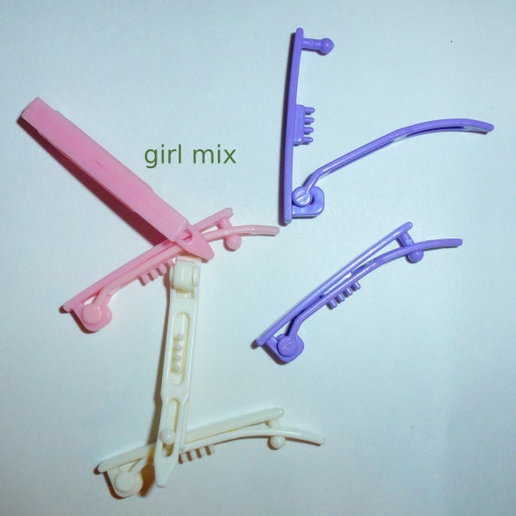 Puppy Bows ~ craft items dog bow making supplies 40mm hair DIY plastic ball clip barrette pink, blue, green, black, purple, white