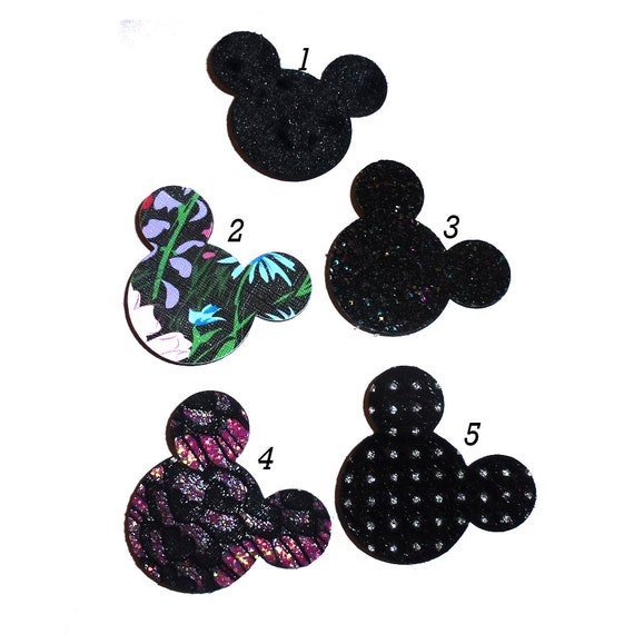 Dog Bow Barrettes Mickey cut out Minnie head glitter shimmer pet hair bows