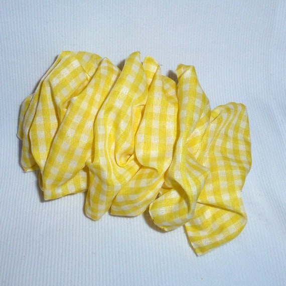 Becky Bows ~ Barrette ribbon Hand crafted over sized BIG hair bow Women or Girls gingham yellow