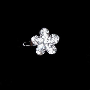 Dog hair clip TINY 1" rhinestone flower barrette  pet bow