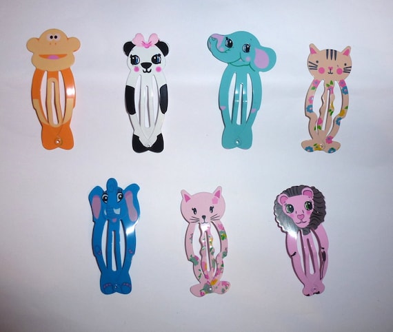 Puppy Bows ~ Set of 10 dog bow animal snap clips Monkey, elephant, panda bear and more!