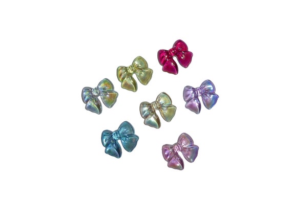 Dog Bow Barrettes 7 iridescent tiny bowknot pet hair bows  (FB227)