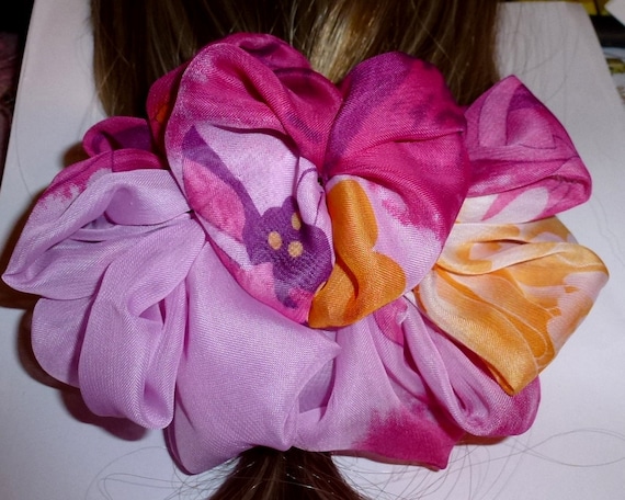 Becky's Hair bows for women ~ ladies jaw clip floral oversized hair bow pink rosette swirls