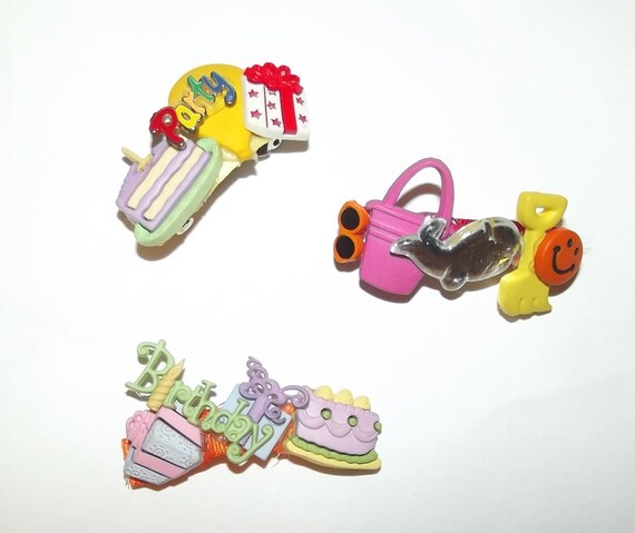 Puppy Bows ~handcrafted OOAK dog bow barrettes FLOWERS birthday hearts all colors~USA seller