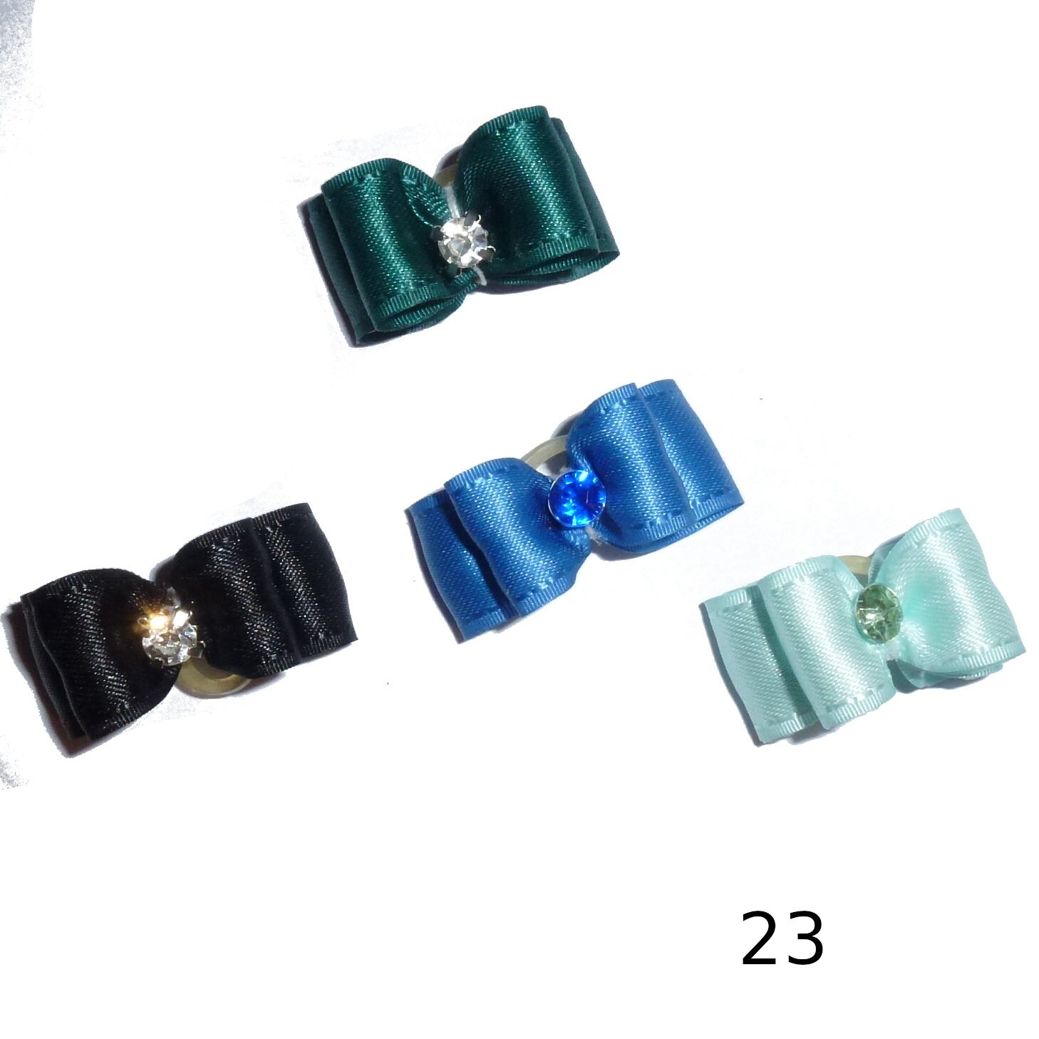 Puppy Dog Bows 5/8 satin bowknot SET OF 4! boys pet hair show bow