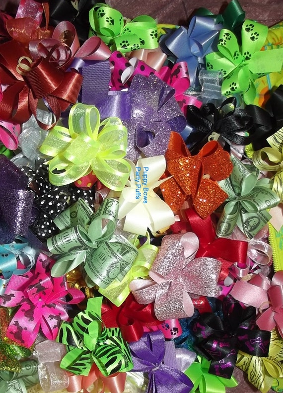Puppy Bows ~NEW COLORS of Party puffs dog grooming bows all colors