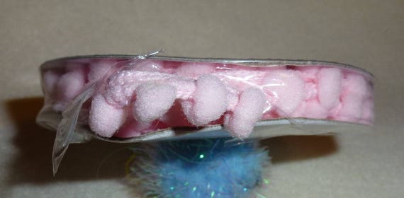 Puppy Bows ~ craft supplies pink pom pom ribbon 3mm" x 3 yards (CS2)