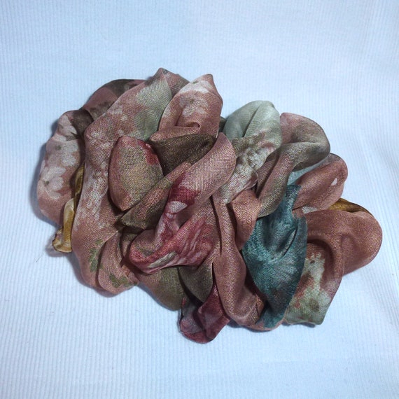 Becky Bows ~ Barrette ribbon Hand crafted over sized BIG hair bow Women or Girls mauve green tan