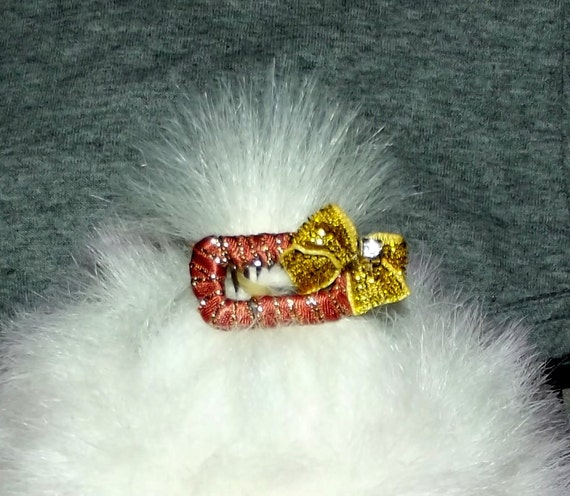 NEW!! NEW!! Puppy Bows ~ wrapped comb snaps 1" hair bow for dogs topknot barrettes