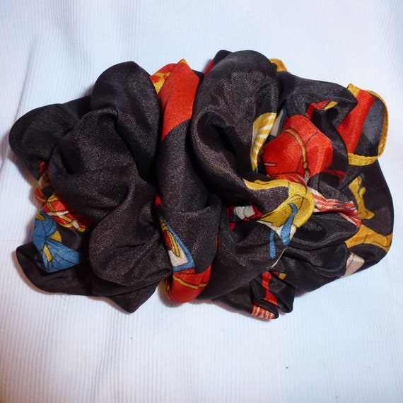 Becky Bows ~ Barrette ribbon Hand crafted over sized BIG hair bow Women or Girls Chinese soldier print
