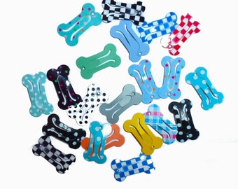 Puppy Bows ~ ALL NEW COLORS! Barrette snap clip boy mix 10 dog bone shape bow pet hairclip ~Usa seller