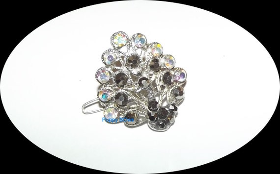 Puppy Bows ~ Strutting Peacock for boys and more bowknot rhinestones dog bow pet hair clip barrette