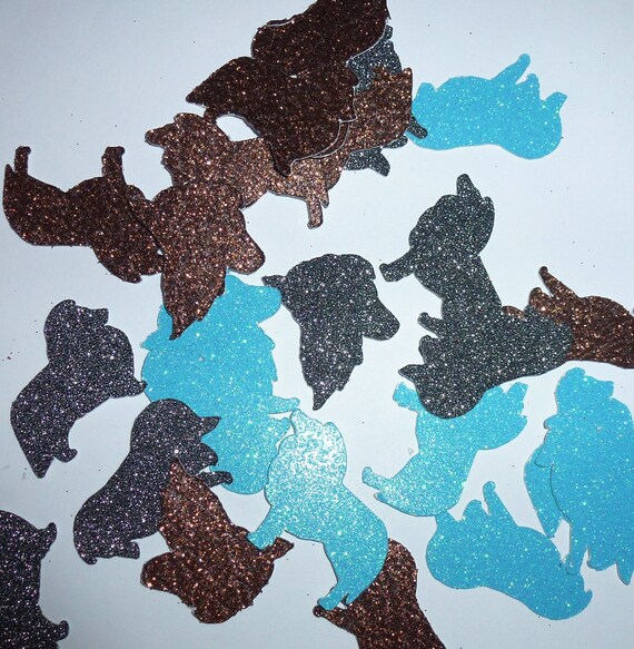 Puppy Bows ~ Dog Sheltie ANY BREED bone paw print house fire hydrant confetti party table scatter glitter color