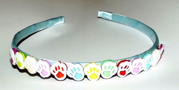 Becky's girlie bows set of 5 different headbands for girls pink flowers rhinestone bowtie paw prints
