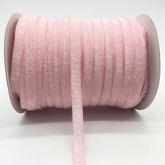 Puppy Bows ~ craft supplies pink velvet glitter ribbon NON stretch 3/8"