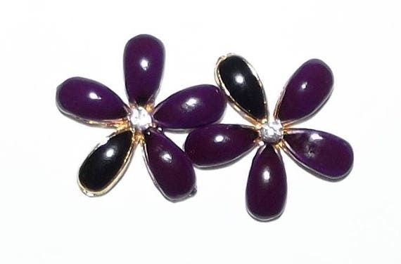 Puppy Bows ~Small black, white, pink, purple, red rhinestone crystal flowers dog bow pet hair clip barrette