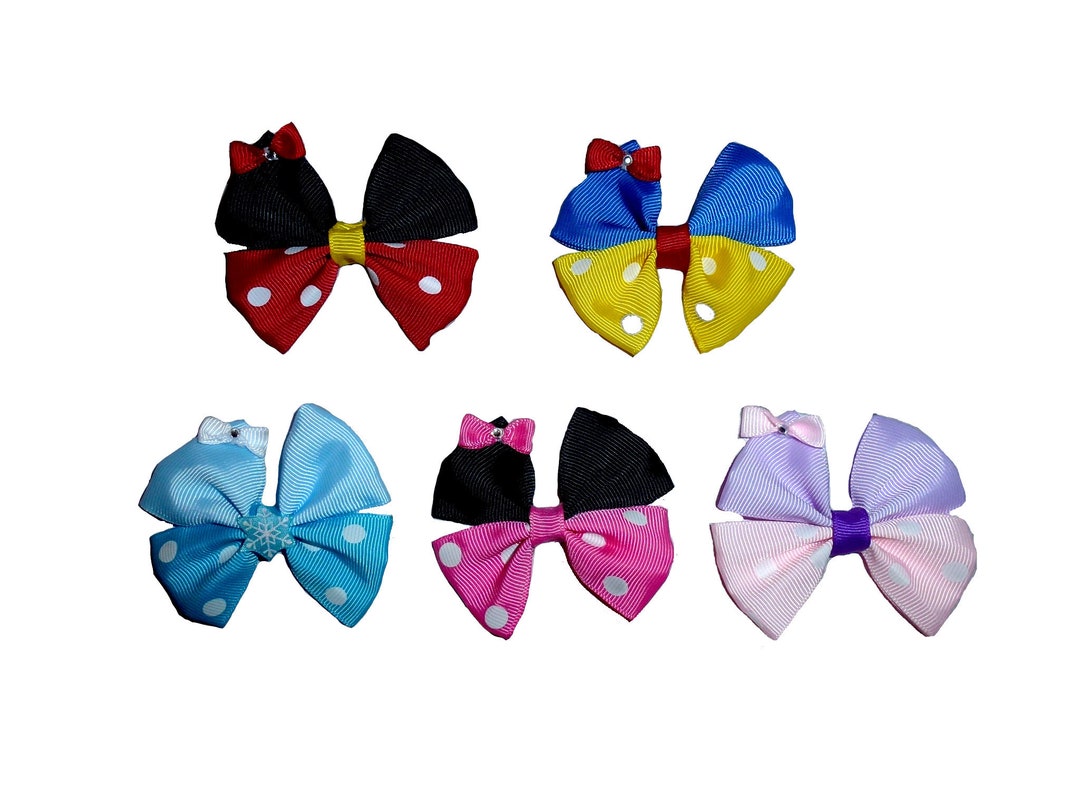 Puppy Bows 1 for 4.00 2 for 6.50 Minnie Mickey Mouse Snow - Etsy