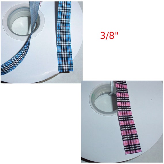 Puppy Bows ~ ribbon craft supplies 3", 2", 1.5", 1", 3/4", 5/8", 3/8" red blue pink Scottish berry plaid ribbon buy per yard